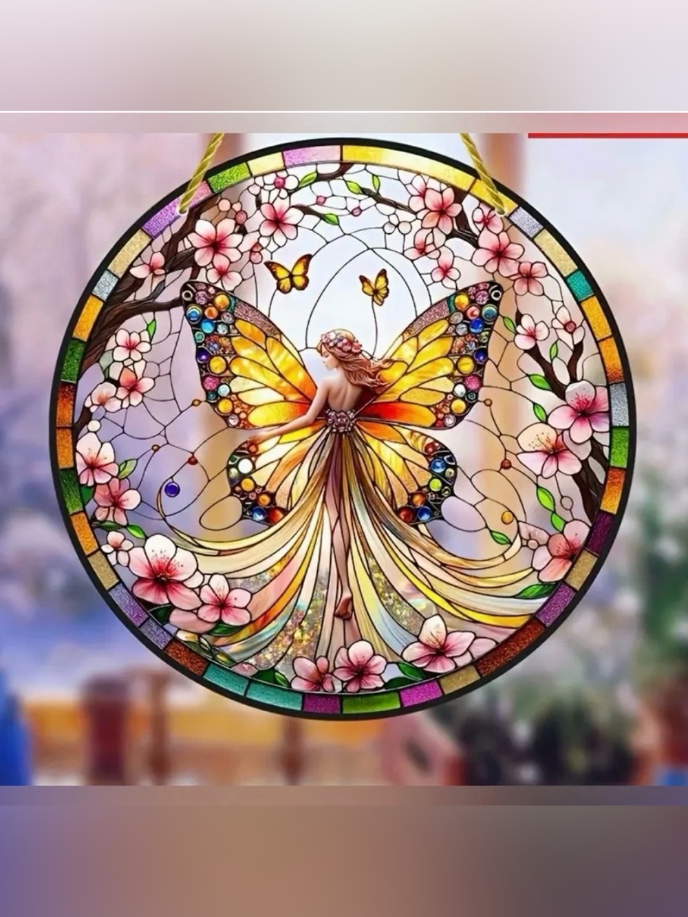 Fairy Butterfly Light Catcher 2D Flat Acrylic Window Hanging New